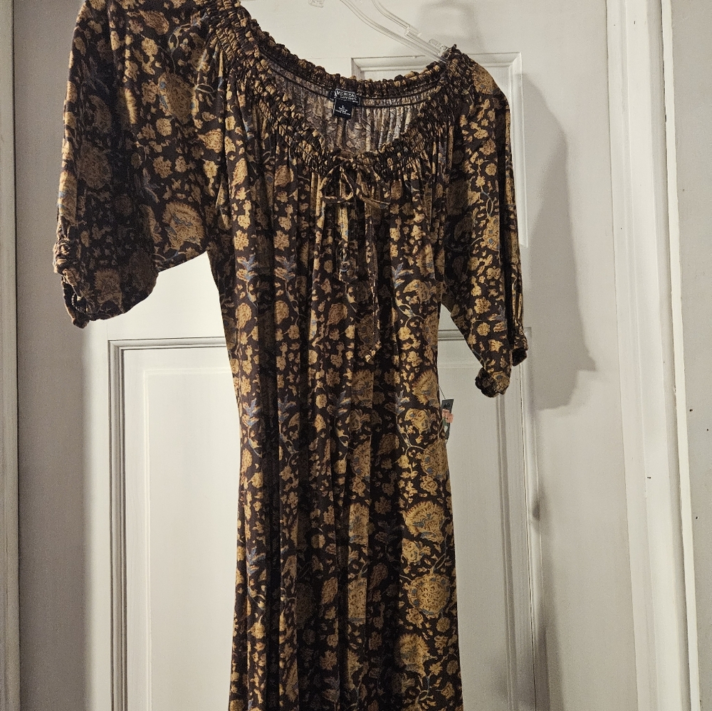 Brown Floral Dress Size Large